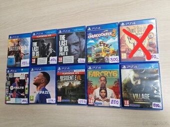 Ps4 hry v pěkném stavu cena od 150kč, ceny jsou uvedeny na k