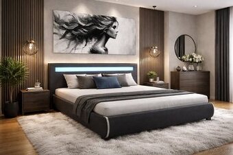 Postel designová s led osvětlením Nová