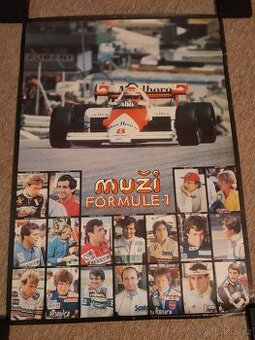 2x RETRO PLAKÁT MUŽI A VOZY FORMULE 1 (1985)