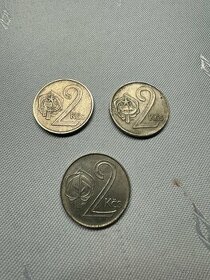 2 koruna-1980,1983 a 1991 mince vzácné