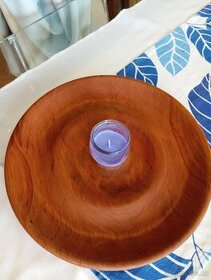 Dřevěný talíř se svíčkou - 1