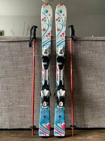 dětské lyže včetně vázání 110 cm + hůlky 90cm