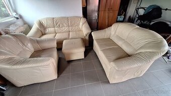 PRODAM KOZENOU SEDACI SOUPRAVU 3+2+1+kostka(bobek)