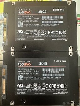 SSD disk Samsung 250GB 860 EVO bez chyb