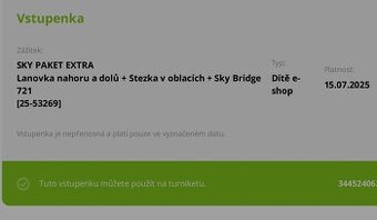 ZDARMA vstup na Skybridge a Stezku v oblacich