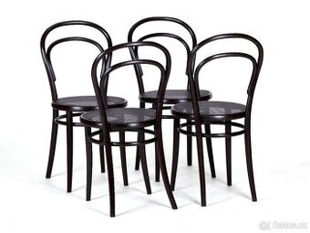 Ikonické židle TON No 14 s umělým výpletem, 4 kusy. - 1