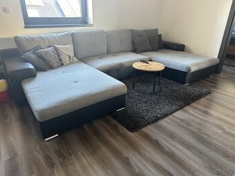 Prodám sedačku ve tvaru U s polštářemI, rozkládací