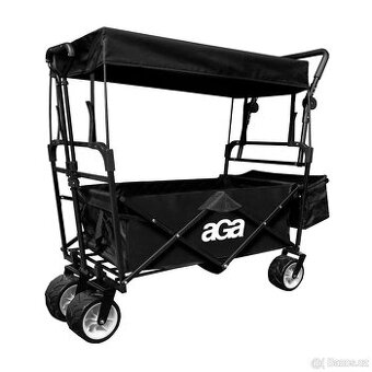Skládací přepravní vozík se stříškou Černý 2DAZ560