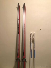 Běžky Fischer šupiny + hůlky Rossingnol + boty Botas 45