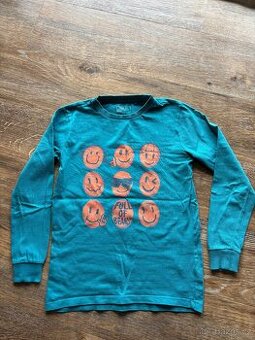 Chlapecké modré triko se smajlíky, vel. 134, Next