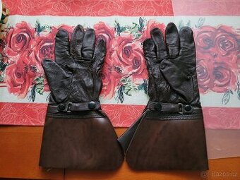 Kožené retro motorkárske rukavice