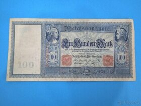 Bankovka NĚMECKO - 100 Marek 1908 Vzácnější rok