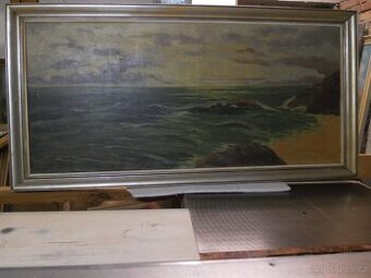 Obraz moře, 163 x 83 cm, signováno