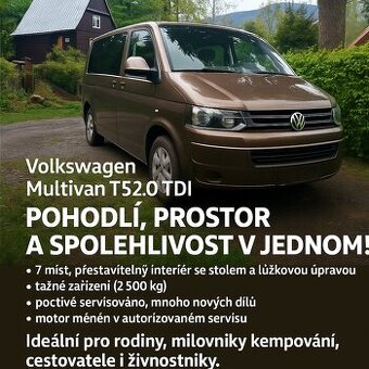 VW Multivan 2.0 ,103 ,6rychlosti,tažné 2500kg