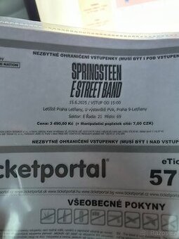 Bruce Springsteen 15.6. Praha PVA - 2x sezení