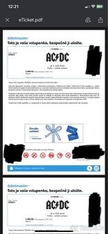 AC/DC Praha Letňany - Stání B - 2 lístky
