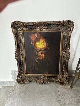 Olejová malba na plátně s motivem rytíře Rembrandt