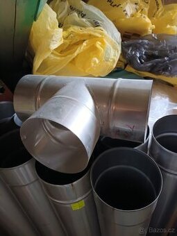Nerezové komínové roury Ø130 mm – 10 ks + T-kus