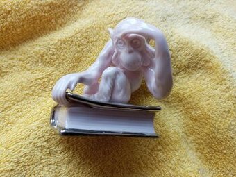 STAROŽITNÁ PORCELÁNOVÁ SOŠKA - RŮŽOVÁ OPICE