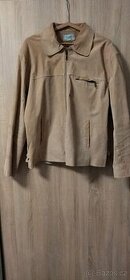 Pánská bunda, béžová, zn. James, kožená, nošená, vel. XXL