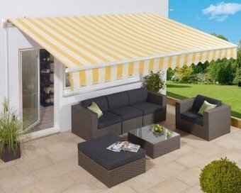 Markýza žlutá bílá 295x250