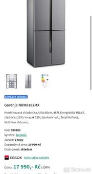 Lednice Gorenje NRM8182MX