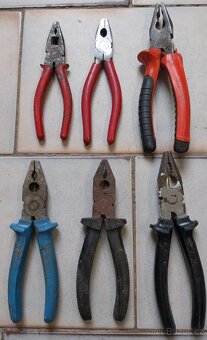 Staré štípací kleště, kombinačky velké a malé
