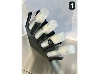 Držáky kelímky, pořadače míchátka, cukry, mléčka atd