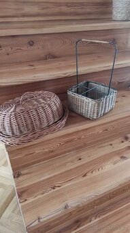 Proutěný Chlebník a nosič na lahve