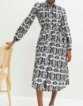 Propínací bavlněné midi šaty 42/46