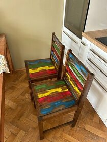 6 dřevěných židlí ve vintage stylu