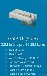 gsm sip voip brána GoIP 16 - 16 kanálová / na 16 Simek