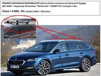 PŘÍČNÝ STŘEŠNÍ NOSIČ PRO VŮZ ŠKODA / OCTAVIA IV - COMBI