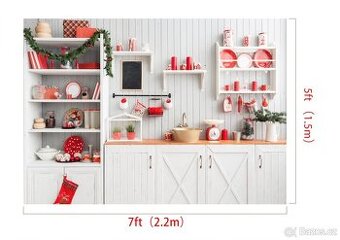 Vánoční fotopozadí - kuchyň 2,2x1,5m