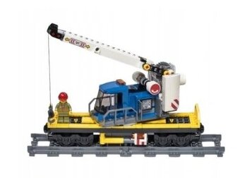 LEGO vlak novy vagon s jeřábem ze setu 60198