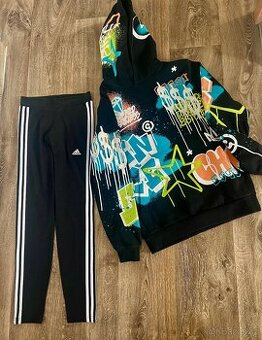 Dívčí oblečení 146/158 mikiny, legíny Adidas, Nike.