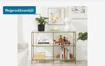 regály se skleněnými policem