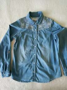 dívčí, džínová košile s výšivkou, zn.With Love