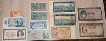 Staré bankovky 12 kusu