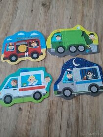 puzzle s auty (3,4,5,6 dílků)