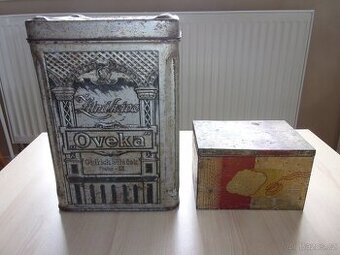 2x PLECHOVKA - OVEKA O. VYTÁČEK, BISCUITS FIEDOR