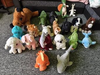 Balík plyšáků – různé druhy zvířat, krásný stav 🧸🐊🦁