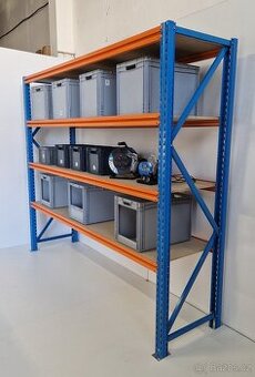 Prodám regály a regálové doplňky. Průmyslové policové regáli