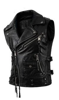 Moto Kožena Vesta Sidovka Čierna Farba