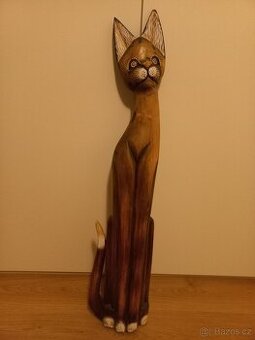 Prodám velkou dřevěnou kočičku - dekorace