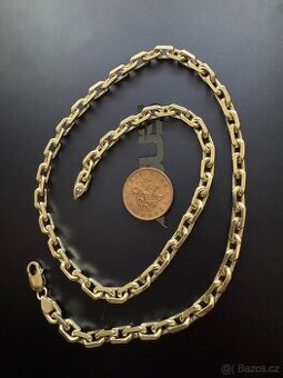 100 G Zlato, zlatý řetízek, řetěz anker, pilka 585 14 ct
