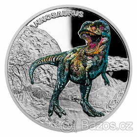 PRODÁM: Stříbrná mince Pravěký svět - Tyrannosaurus proof - 1