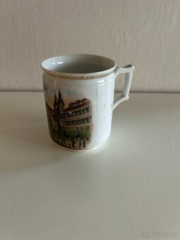 Starožitný hrnek Carlsbad malovaný porcelán