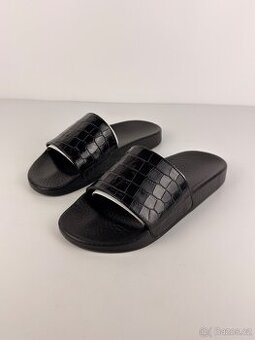 Ralph Lauren Unisex černé pantofle se vzorem 40,5