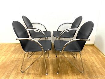 Retro židle 80. léta chrom kůže